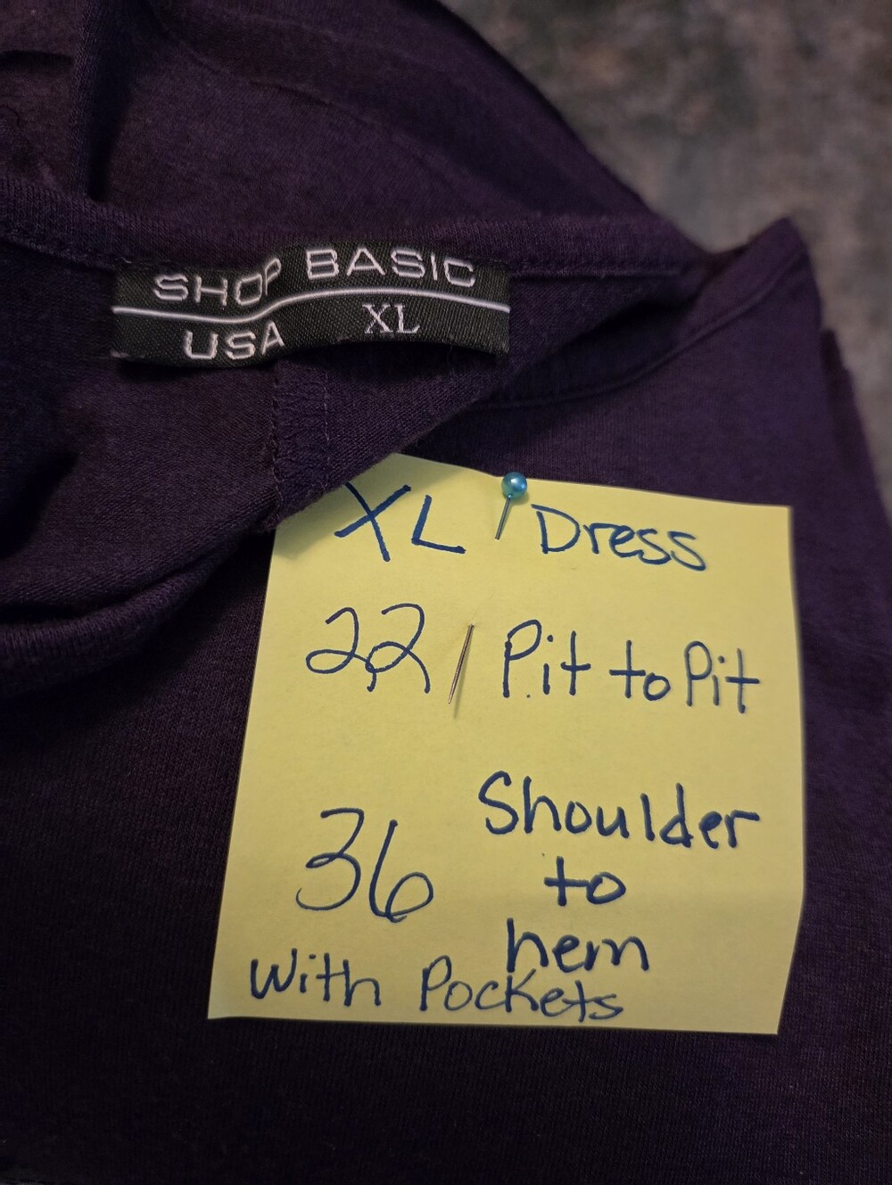 Shop Basic Size XL Purple Ruffle-Hem Dress - Picture 2 of 3